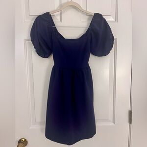 Altar'd State Navy Dress with Puff Sleeves